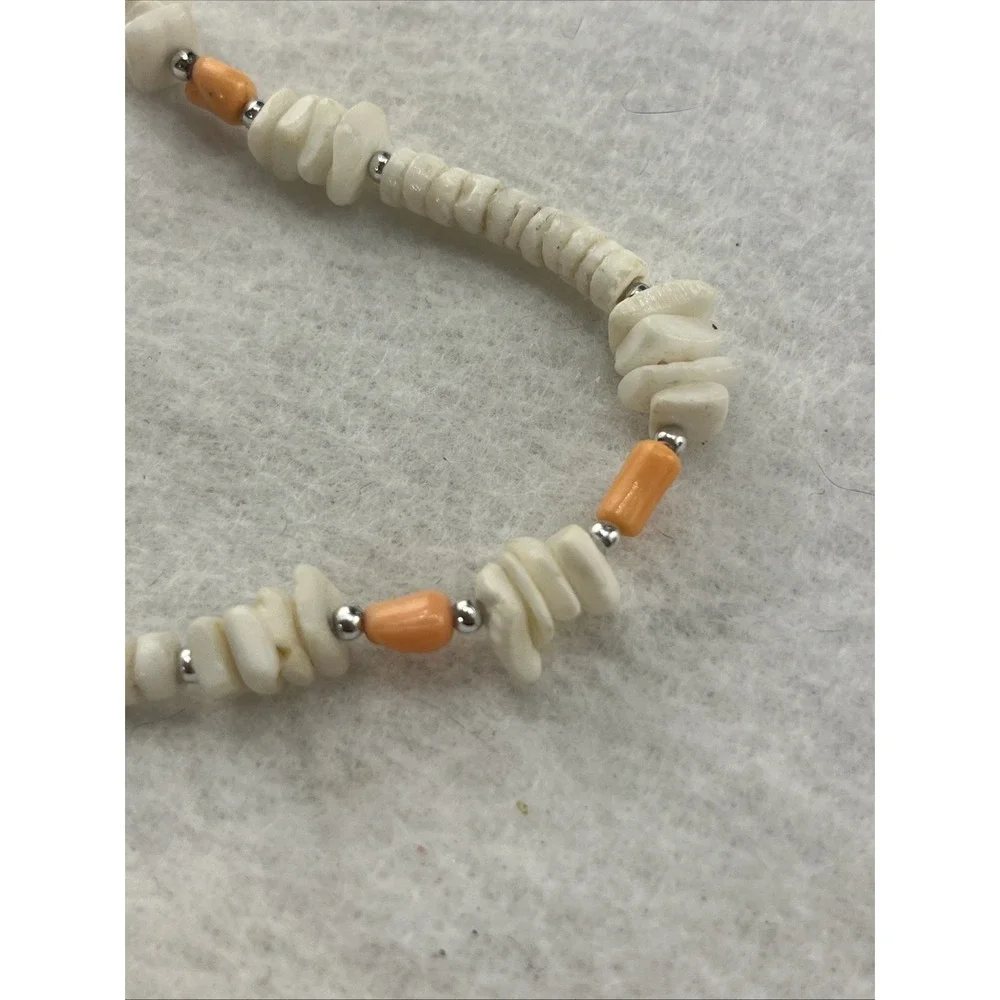Vintage Hawaiian White Puka Shell Necklace 7 